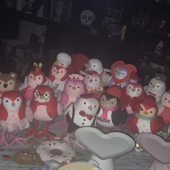 Charming Owl Plush Collection in Red and Pink